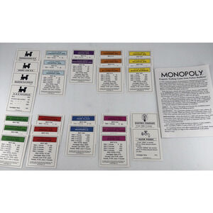 New Full Set 2000 Monopoly Title Deeds Property Cards & Instructions 35th Anniv